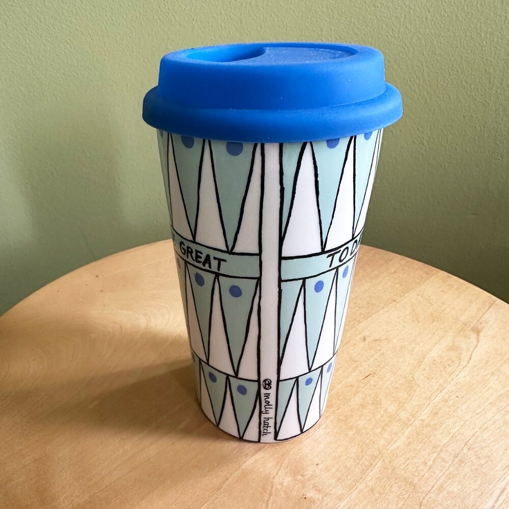 Anthropologie Molly Hatch Ceramic Today Will Be Great Mug 12 oz. - Picture 2 of 4